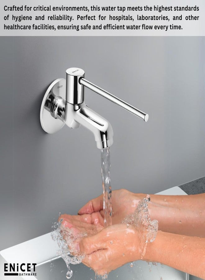 ENICET صنبور جراحي من إنيسيت للاستخدام في العيادات الطبية/المختبرات/المستشفيات/العيادات، مصنوع من النحاس، مطلي بالكروم، بمقبض طويل، يعمل بالكوع/المعصم، صنبور حوض غسيل (AE143) - Image 3